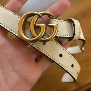 Authentic White Gucci Belt